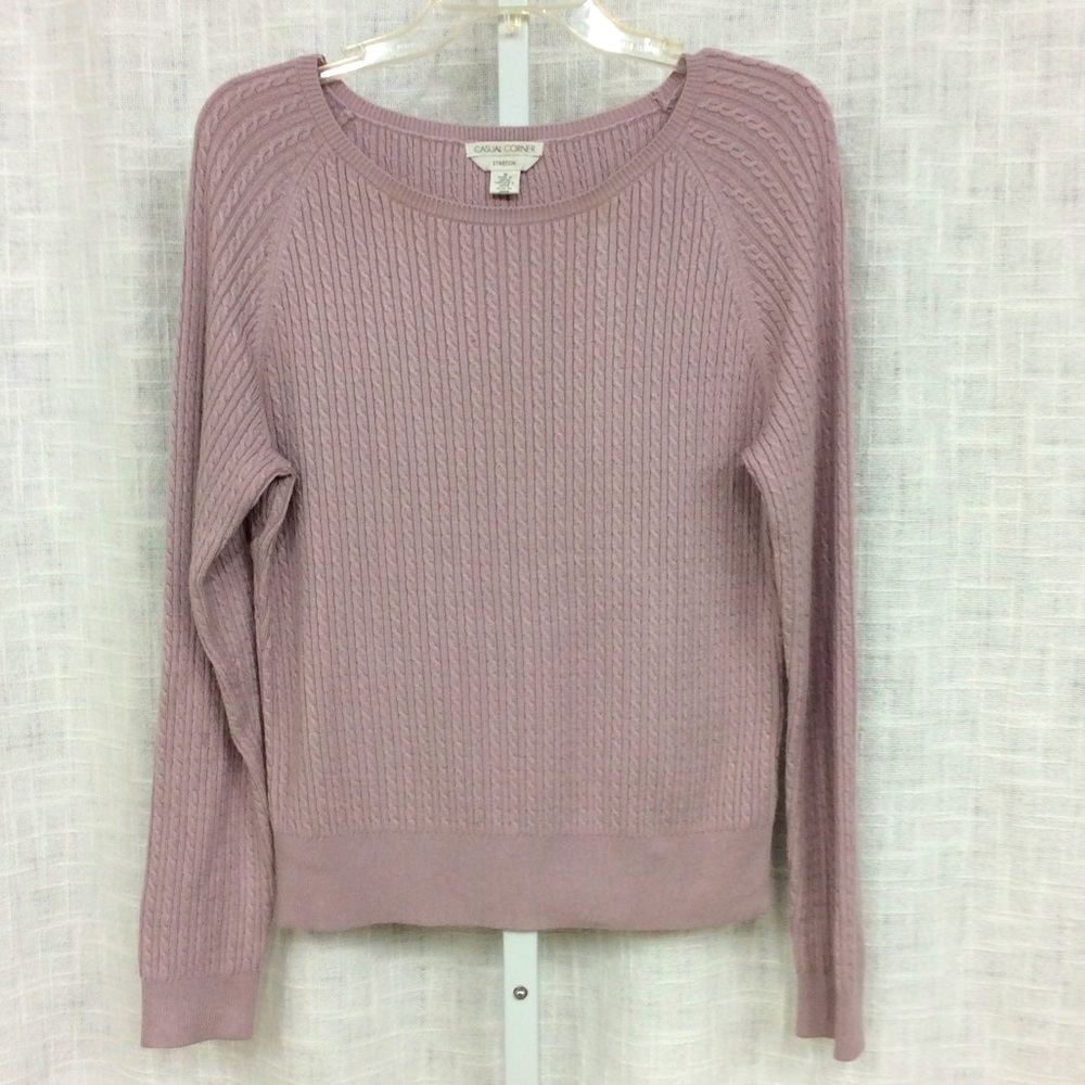 Casual Corner Medium Mauve Long Sleeve Sweater
